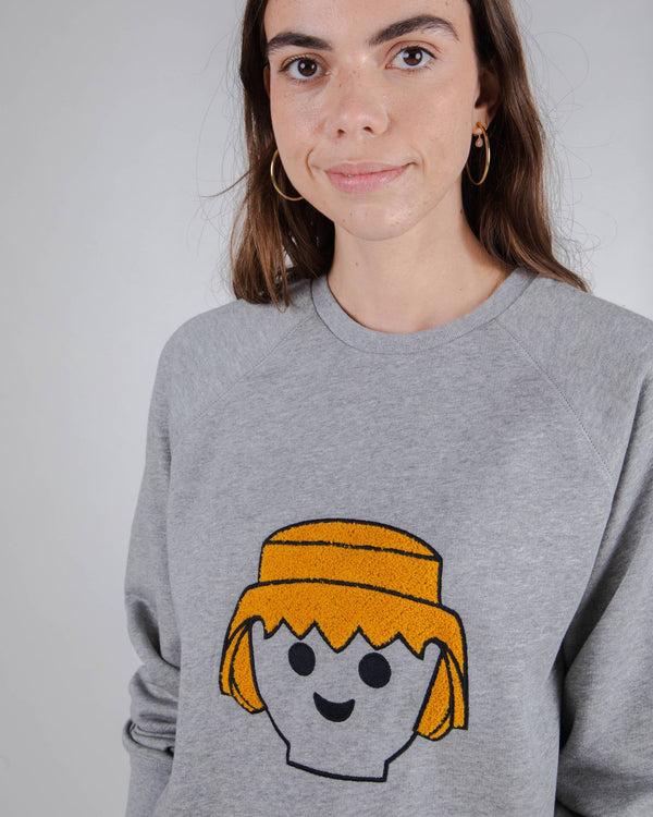 Brava fabrics Sudadera Playmobil Face Gris Oferta especial