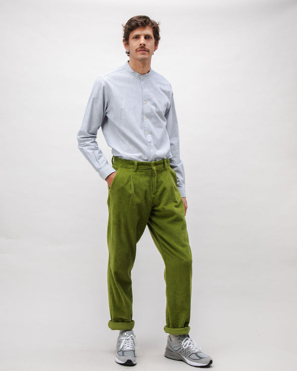 Brava fabrics Pantalón de Pana con Pinzas Green Solo queda un día