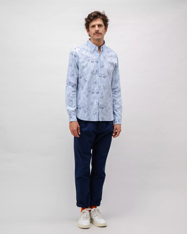 Brava fabrics Camisa Algodón Seven Seas Oxford Azul Grandes descuentos