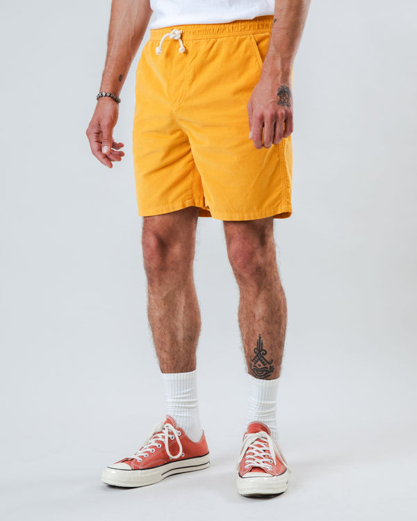 Brava fabrics Pantalón Corto Micro Pana Amarillo