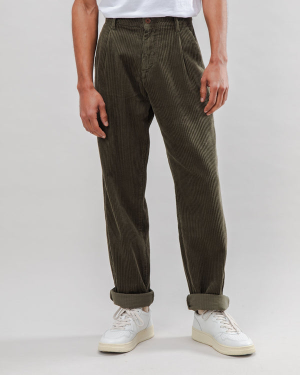 Brava fabrics Pantalón de Pana con Pinzas Stone Green