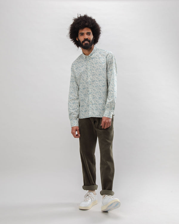 Brava fabrics Pantalón de Pana con Pinzas Stone Green En oferta
