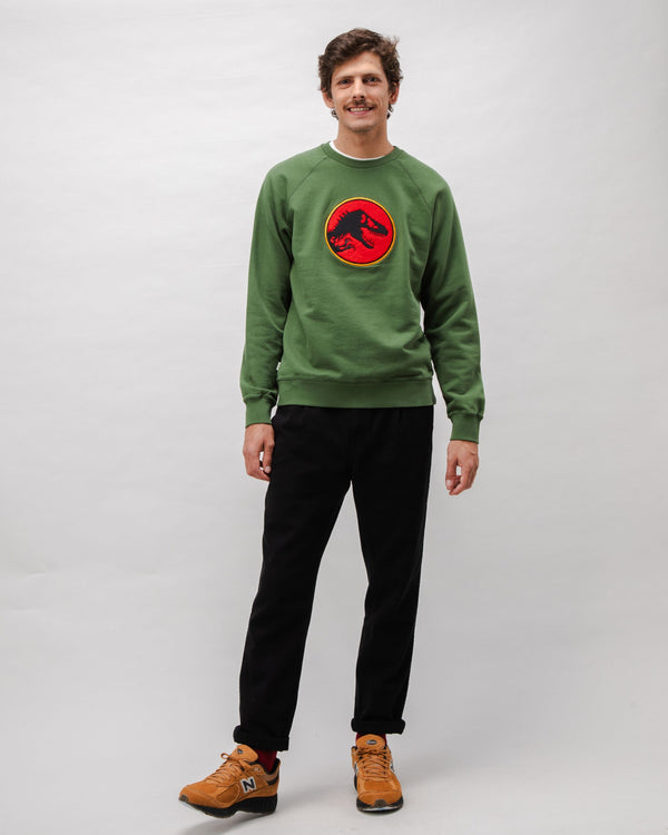 Brava fabrics Sudadera Algodón Jurassic Park Logo Verde Descuento por venta flash