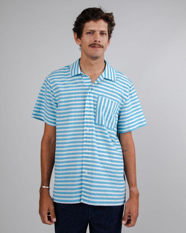 Brava fabrics Camisa manga corta Rayas Azul