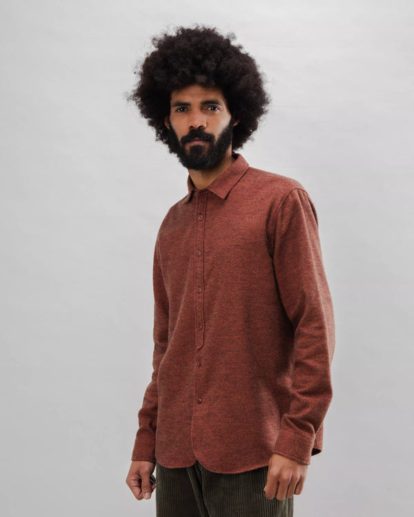 Brava fabrics Sobrecamisa Franela Mouline Naranja Solo hoy