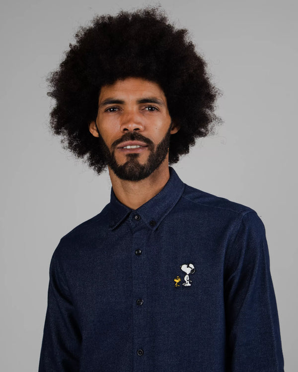 Brava fabrics Peanuts Camisa de franela Snoopy & Woodstock Navy