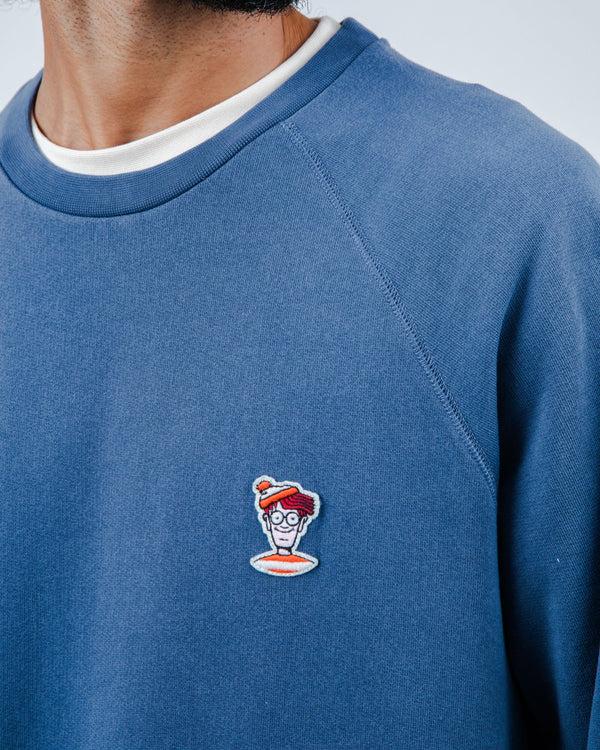 Brava fabrics Sudadera Where's Wally Patch Azul Envío internacional gratuito