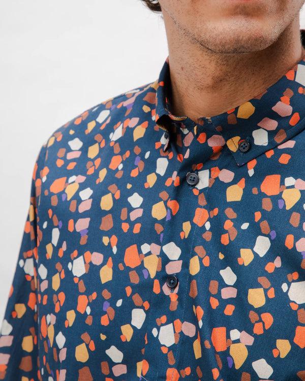 Brava fabrics Camisa Algodón Geo Azul