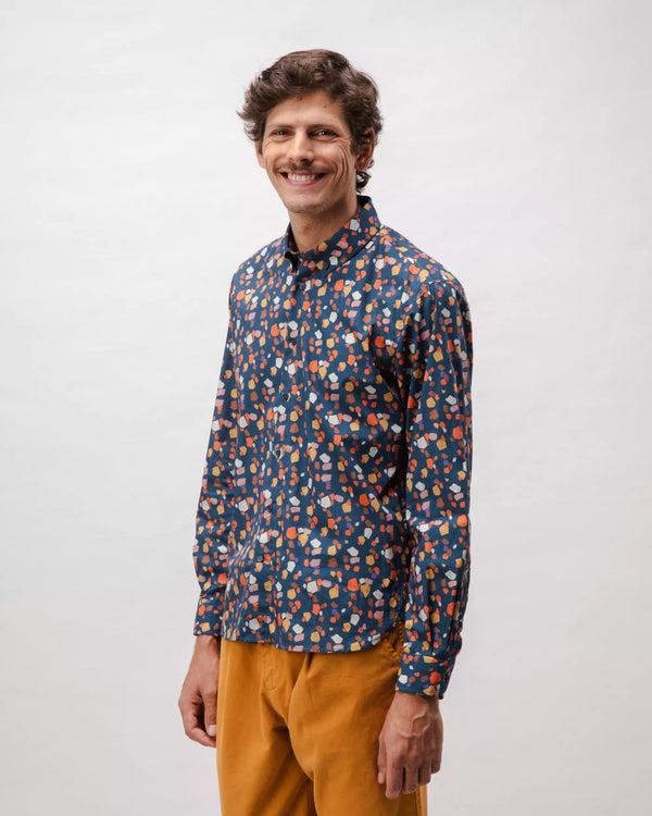 Brava fabrics Camisa Algodón Geo Azul En oferta