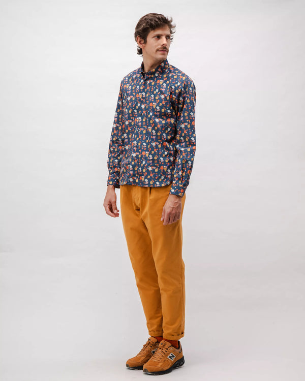 Brava fabrics Camisa Algodón Geo Azul En oferta