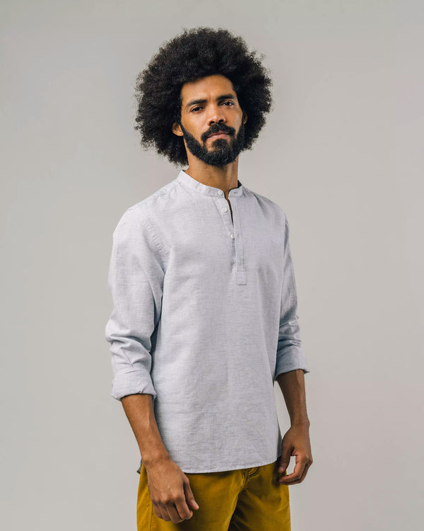 Brava fabrics Camisa Slub Henley Azul