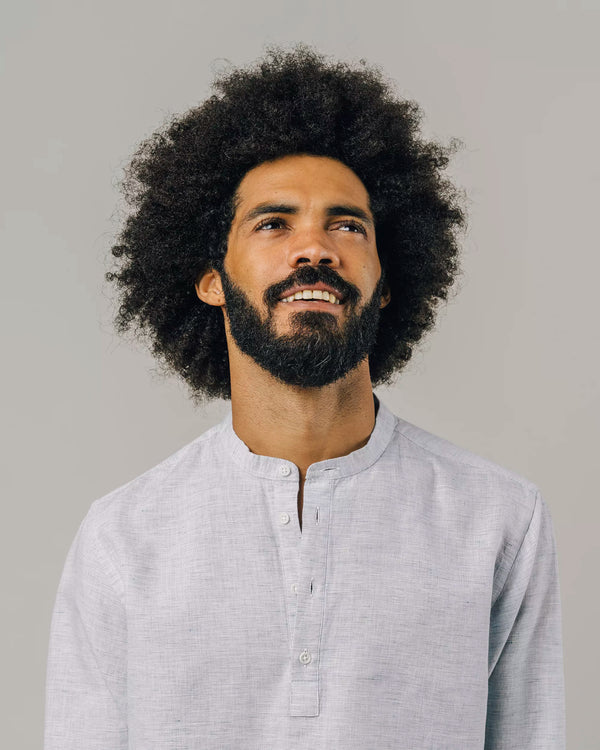 Brava fabrics Camisa Slub Henley Azul Los más vendidos