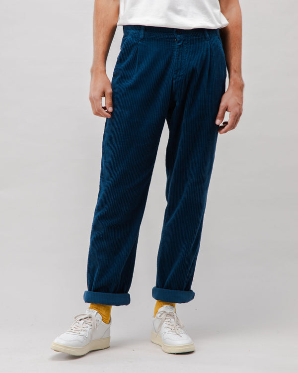 Brava fabrics Pantalón de Pana con Pinzas Indigo