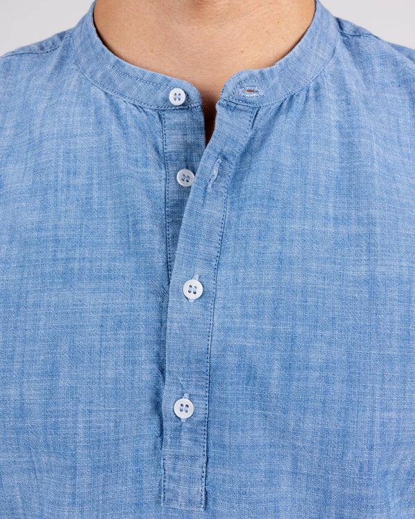 Brava fabrics Camisa Denim Henley Azul Mejor oferta