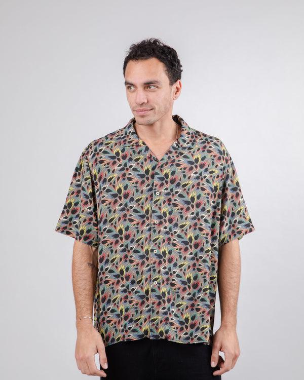 Brava fabrics Peseta Flames Camisa Aloha Ecru Promoción por tiempo limitado