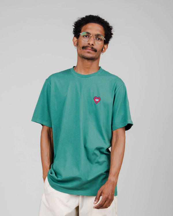 Brava fabrics Camiseta Asis Percales Heart Verde Promoción trimestral