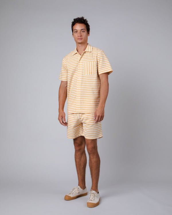 Brava fabrics Pantalón Corto Rayas Amarillo En oferta