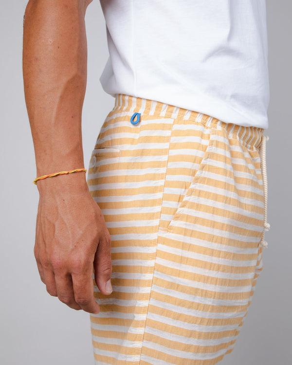 Brava fabrics Pantalón Corto Rayas Amarillo En oferta