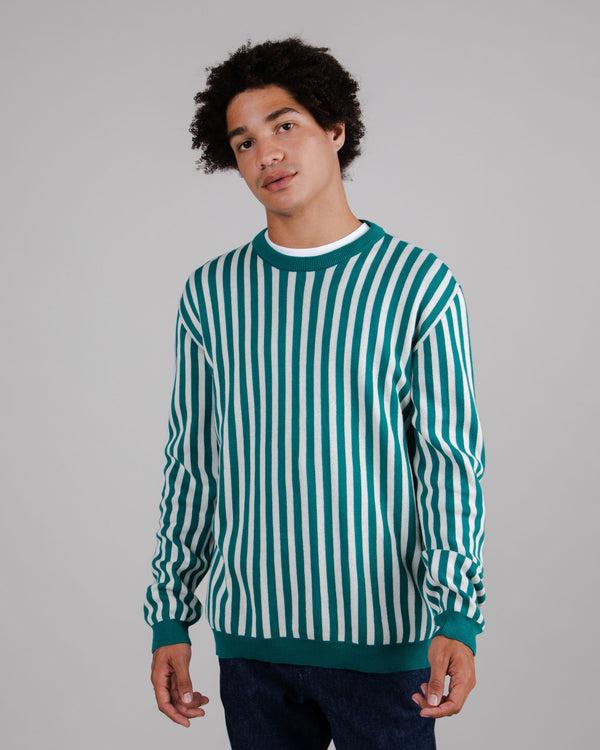 Brava fabrics Jersey Algodón Rayas Verde Rebajas de fábrica