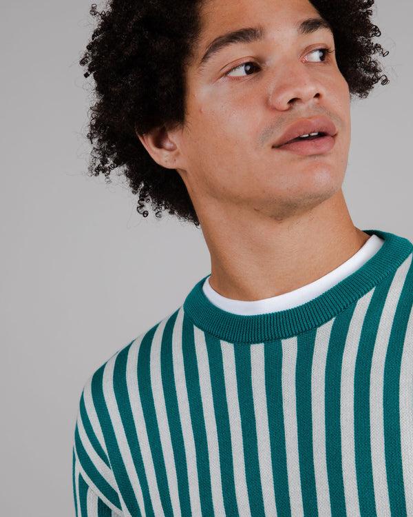 Brava fabrics Jersey Algodón Rayas Verde Rebajas de fábrica