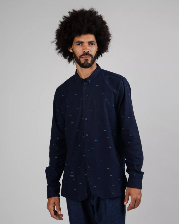 Brava fabrics Camisa Franela Eyes Navy Precio de fábrica