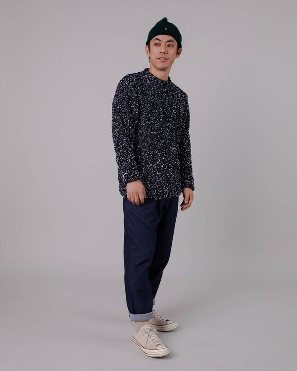 Brava fabrics Jersey Lana Two Tones Navy Superdescuento