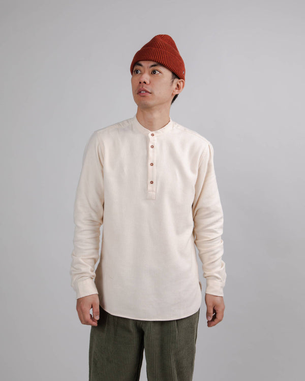 Brava fabrics Camisa Franela Henley Nuuk Mao Ecru