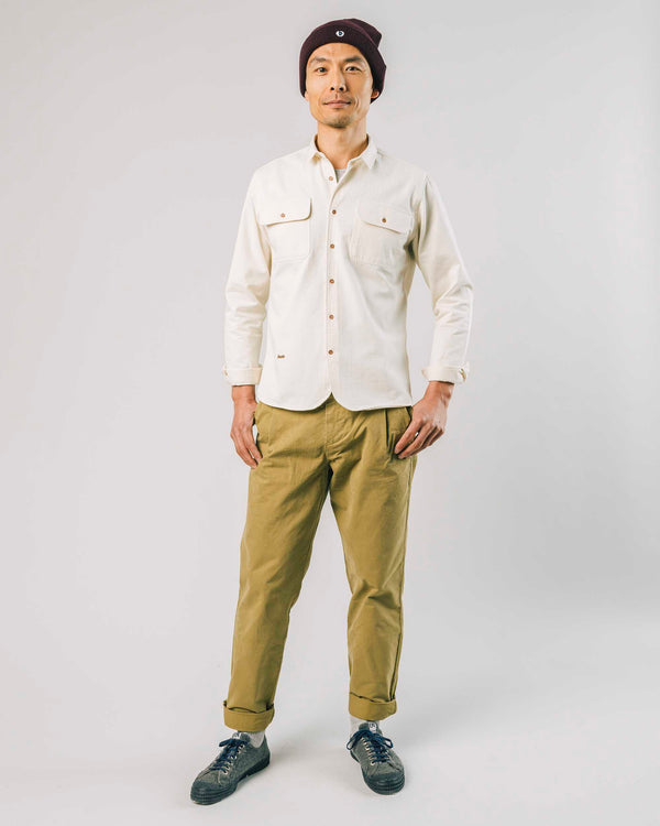 Brava fabrics Camisa Herringbone Ecru Promoción por tiempo limitado