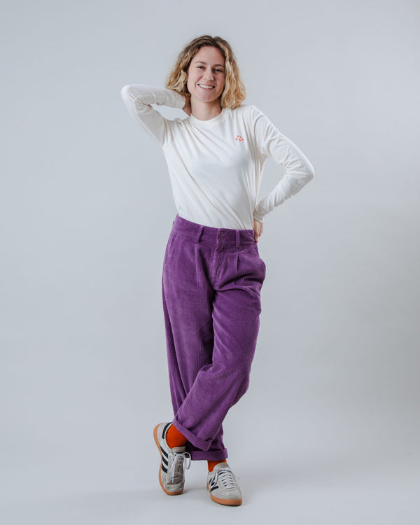 Brava fabrics Pantalón de Pana con Pinzas Orchid Precio de fábrica