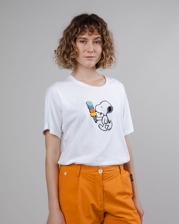Brava fabrics Camiseta Oversize Peanuts Icecream Blanca Rebajas