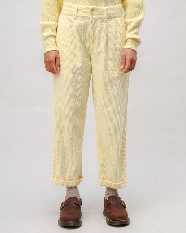 Brava fabrics Pantalón de Pana con Pinzas Pale Banana