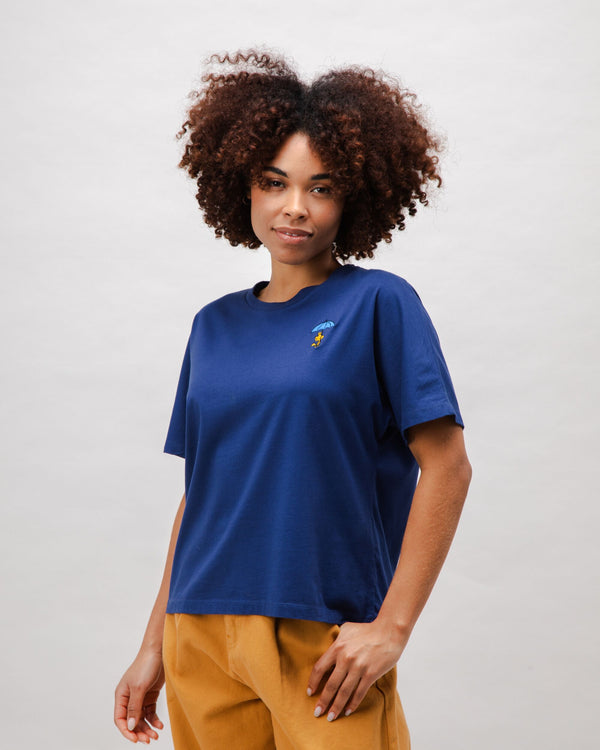 Brava fabrics Camiseta Oversize Algodón Peanuts Woodstock Azul Último día