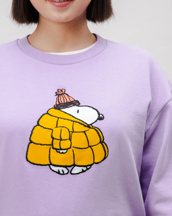 Brava fabrics Sudadera Algodón Peanuts Snow Rounded Lavanda