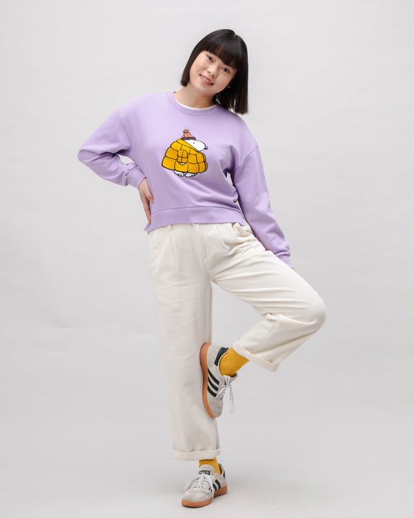 Brava fabrics Sudadera Algodón Peanuts Snow Rounded Lavanda Promoción por tiempo limitado