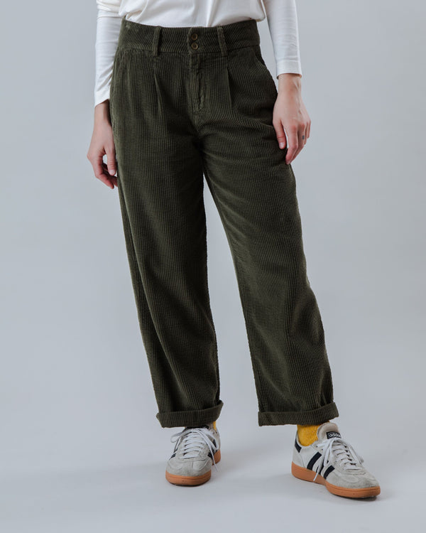 Brava fabrics Pantalón de Pana con Pinzas Stone Green