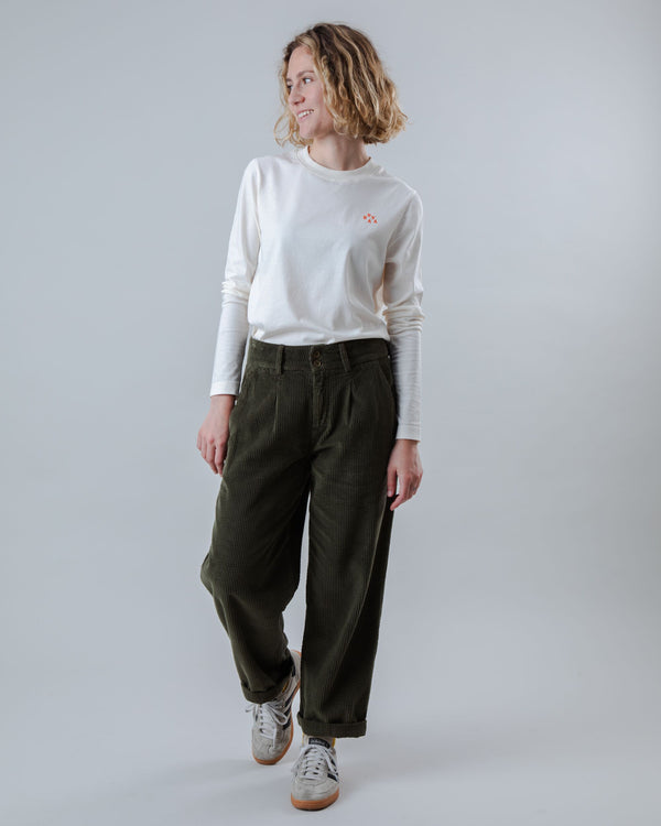 Brava fabrics Pantalón de Pana con Pinzas Stone Green Los más vendidos