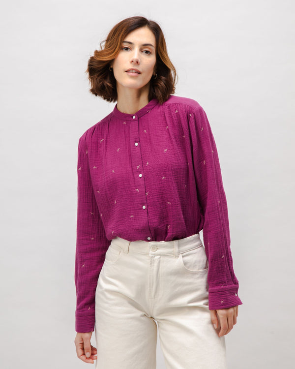 Brava fabrics Blusa Boho Algodón Dusk Grape Rebajas online