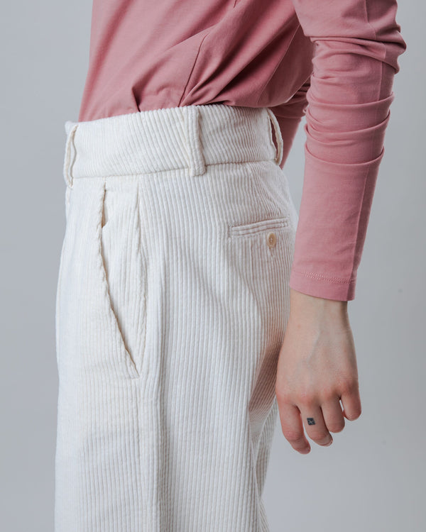 Brava fabrics Pantalón de Pana con Pinzas Ecru Rebajas top