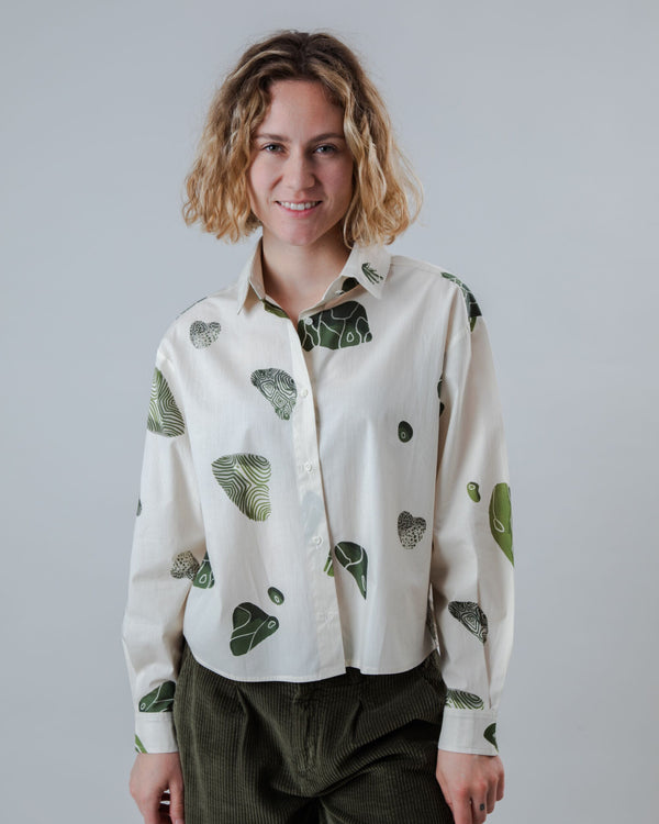 Brava fabrics Blusa Boxy Algodón Bloom Ecru Promoción trimestral