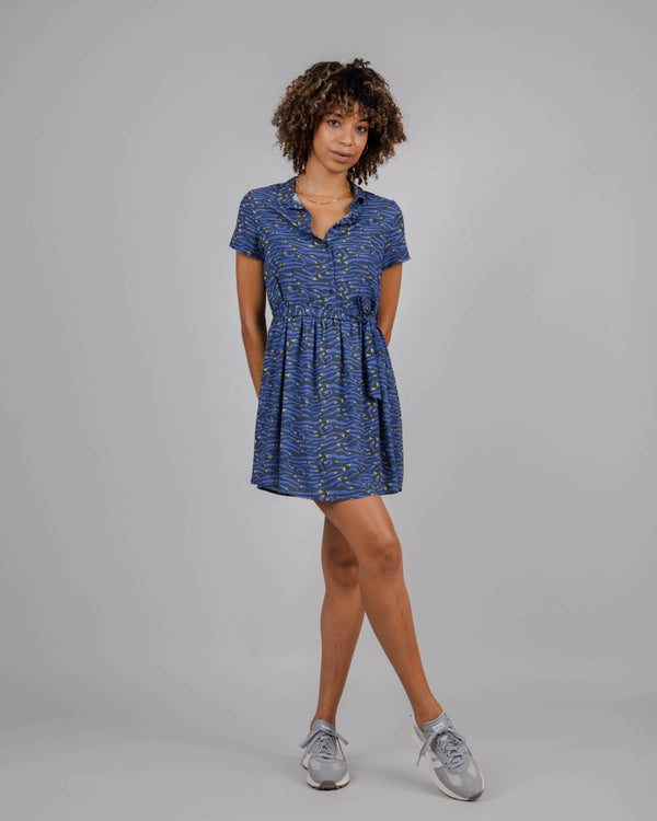 Brava fabrics Vestido Corto Jalapeño Azul Liquidación