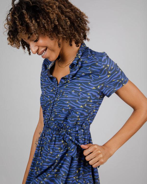 Brava fabrics Vestido Corto Jalapeño Azul Liquidación
