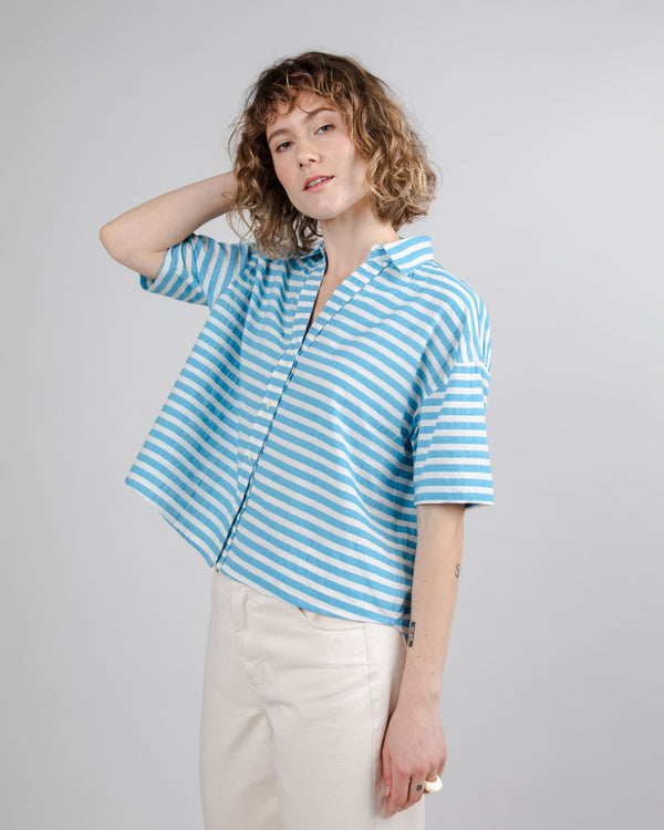 Brava fabrics Blusa Cropped Stripes Azul Envío internacional gratuito