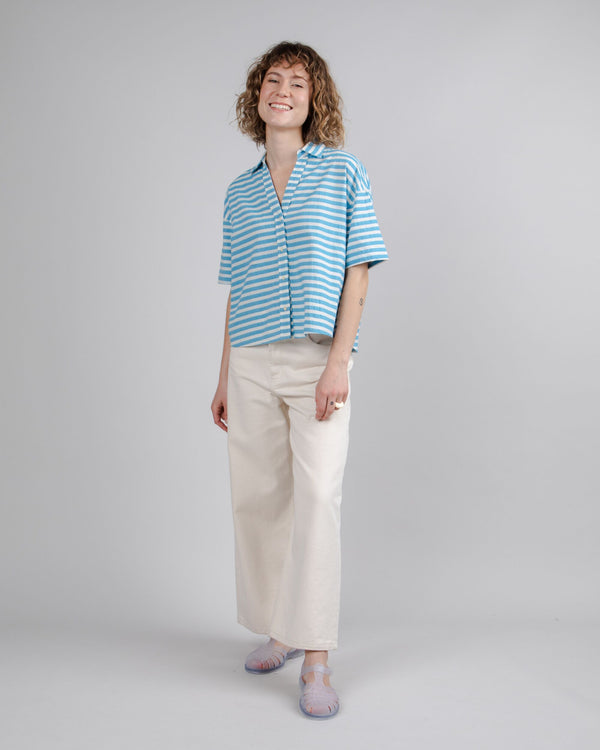 Brava fabrics Blusa Cropped Stripes Azul Envío internacional gratuito