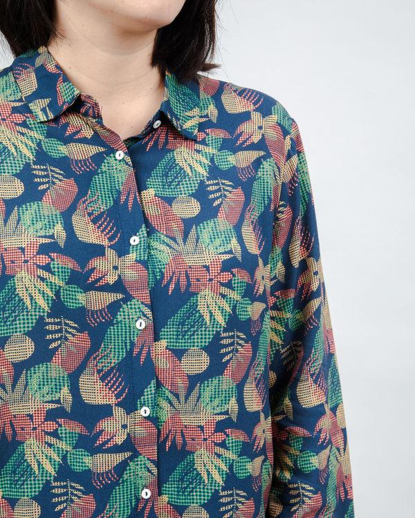 Brava fabrics Flower Vichy Blouse Navy