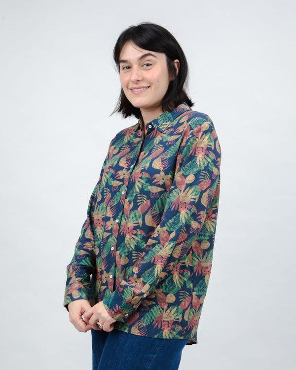 Brava fabrics Flower Vichy Blouse Navy En oferta