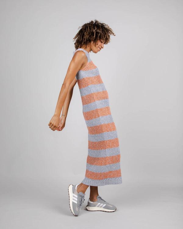 Brava fabrics Vestido Largo de Punto Stripes Orangine Promoción trimestral