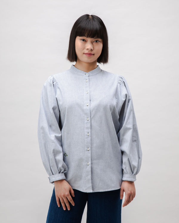 Brava fabrics Blusa Romantic Algodón Pinstripes Azul Superdescuento