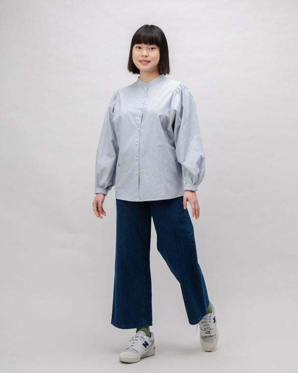 Brava fabrics Blusa Romantic Algodón Pinstripes Azul Superdescuento