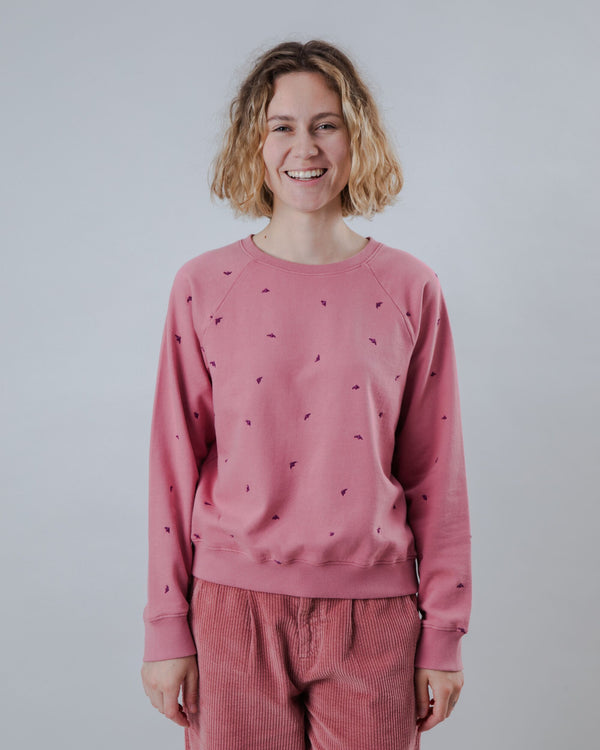 Brava fabrics Sudadera Algodón Raglan Dusk Rosa Liquidación