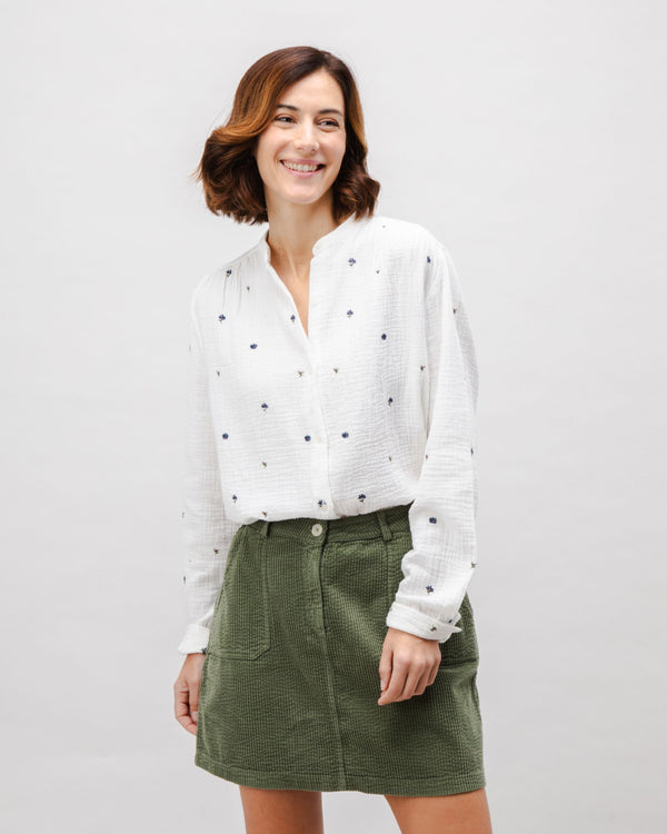 Brava fabrics Falda de Pana Corta Verde Envío internacional gratuito